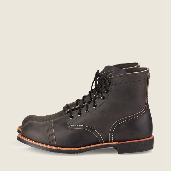 Red Wing Heritage Boots Iron Ranger - 6-inch Rough & Tough Leather - Dark Grey - Mens YFX257194